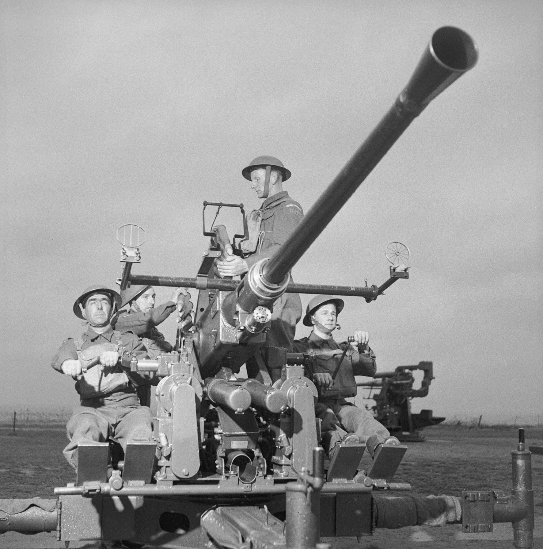 Home Guard soldiers manning a Bofors gun, 16 November 1943