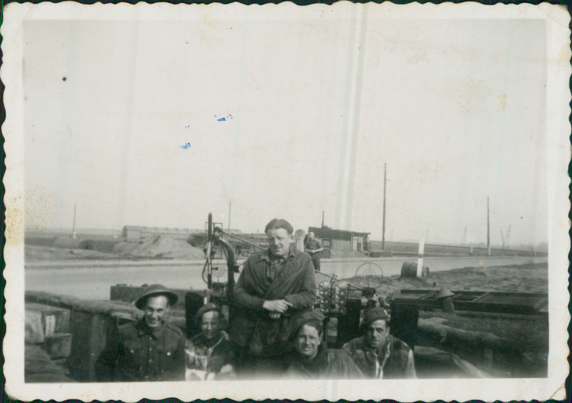 A Bofors 40mm gun position with British gunners, NW Europe 1944